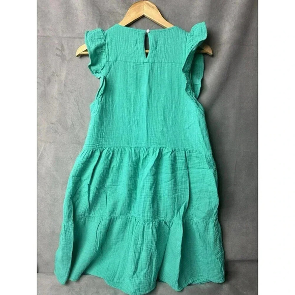 J Crew Dress Womens Size 4  Green Gauze Cotton Factory - Picture 6 of 8